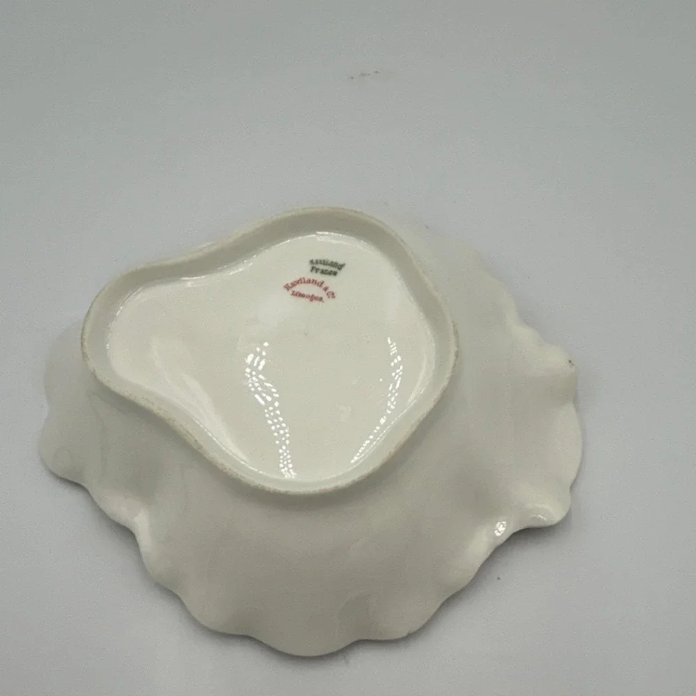 Haviland & Co. Porcelain Bowl White Gold Trim Glossy Finish Limoges France
